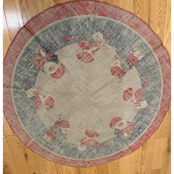 Vintage Gnome Tablecloth/Tree Skirt Stildukar Jute Sweden 41” x 41” - Picture 4 of 6
